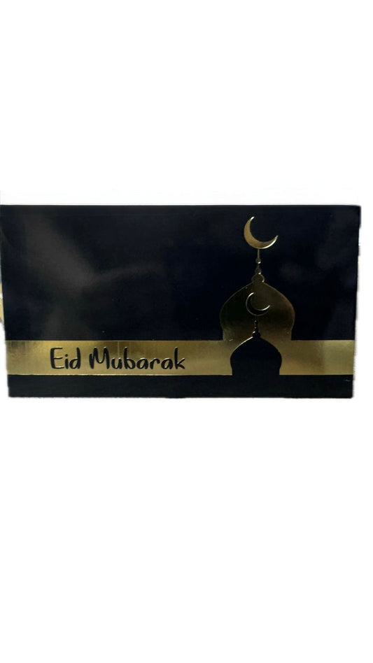 Eid Mubarak Envelopes Black & Gold 10pck