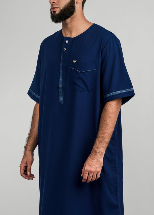 Imaarah Short Sleeve Thobe Navy - view 2