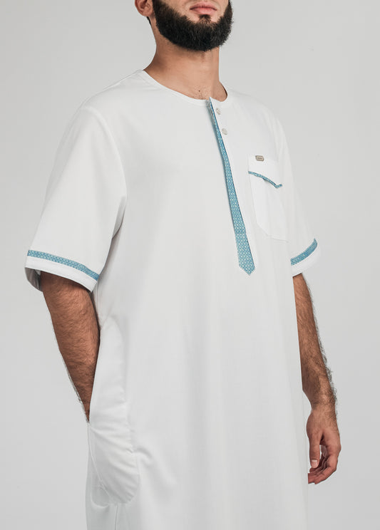 Imaarah Short Sleeve Thobe White - view 2
