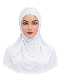 Imaarah Short Burqah with Undercap, White, front view