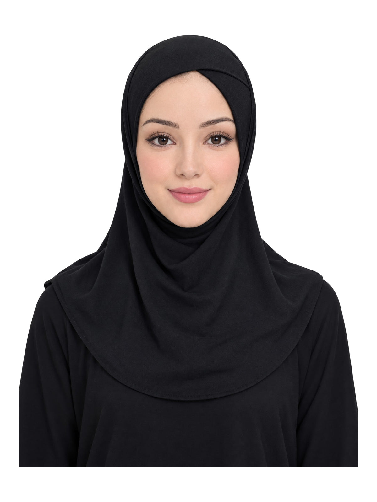 Imaarah Sports Hijab, black, front view on model