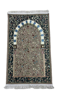 Amaani Al Rawda Musallah in Brown, prayer mat printed with Masjid an-Nabawi