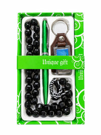Pen Tasbeeh and Key Chain Set, gift box with pen, 33 bead tasbeeh and Kaaba key chain