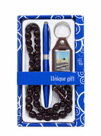 Pen Tasbeeh and Key Chain Set, Navy Box