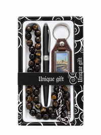Pen Tasbeeh and Key Chain Set, Black Box