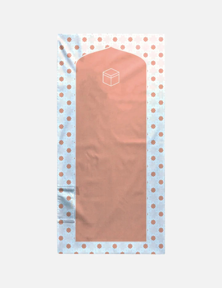 Amaani Safar Pocket Prayer Mat, Makkah Pink design