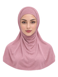 Imaarah Short Burqah with Undercap, Dusty Rose, front view