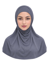 Imaarah Short Burqah with Undercap, Grey, front view
