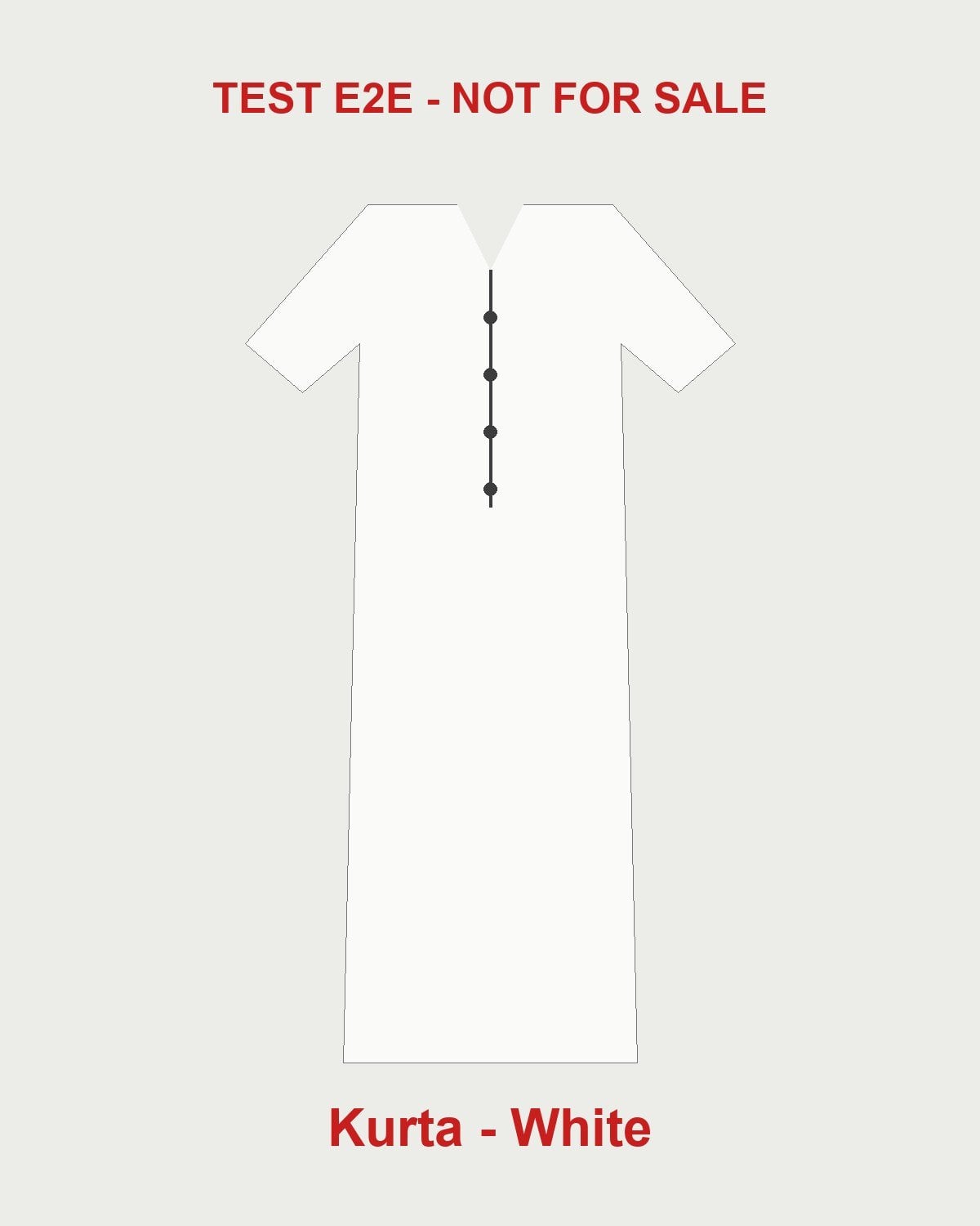 E2E Test Short Sleeve Kurta in white, front view