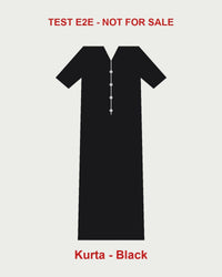 E2E Test Short Sleeve Kurta in black, front view