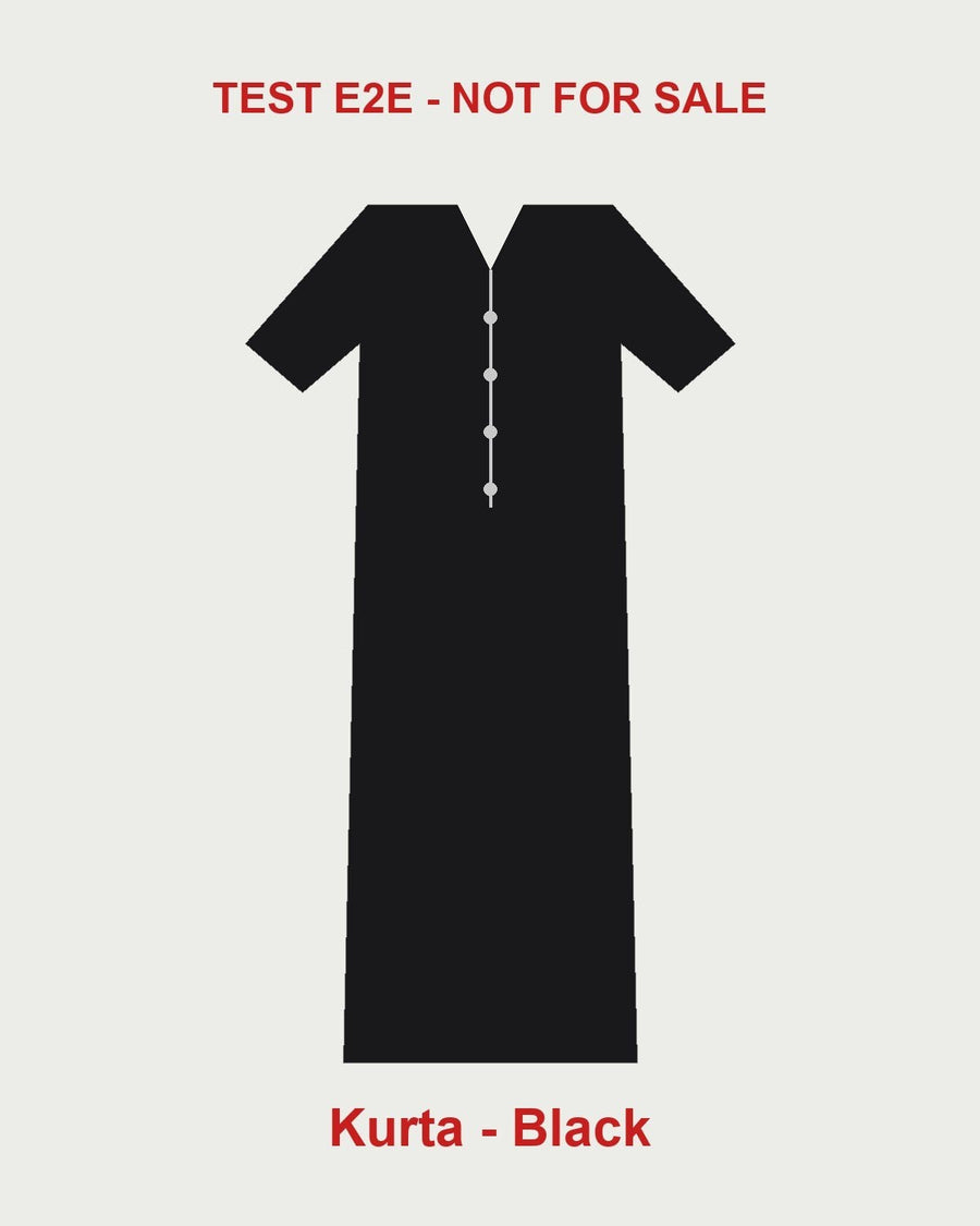 E2E Test Short Sleeve Kurta in black, front view