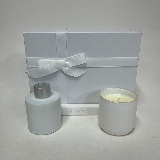 White Oud & Bergamot Luxury Soy Candle & Diffuser Set