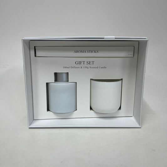 White Oud & Bergamot Luxury Soy Candle & Diffuser Set