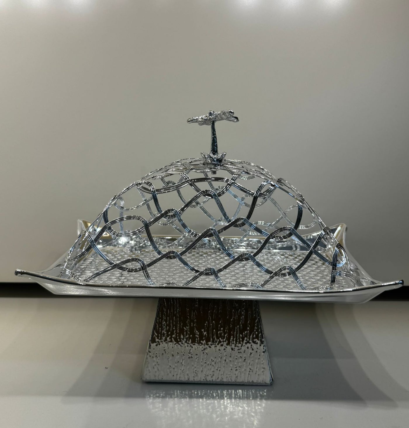 Silver Metal Tray W/lid (XKD409)