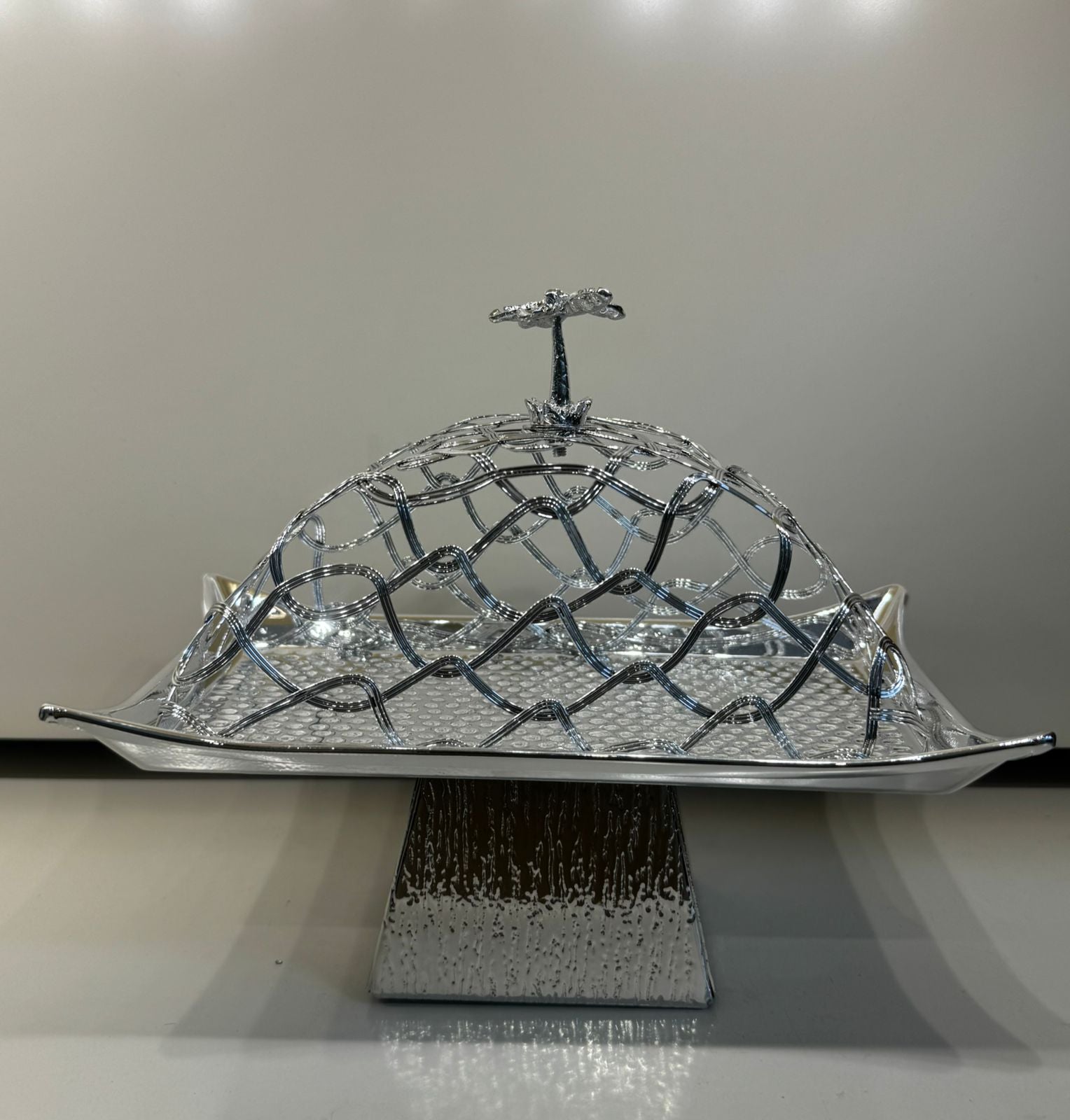 Silver Metal Tray W/lid (XKD409)