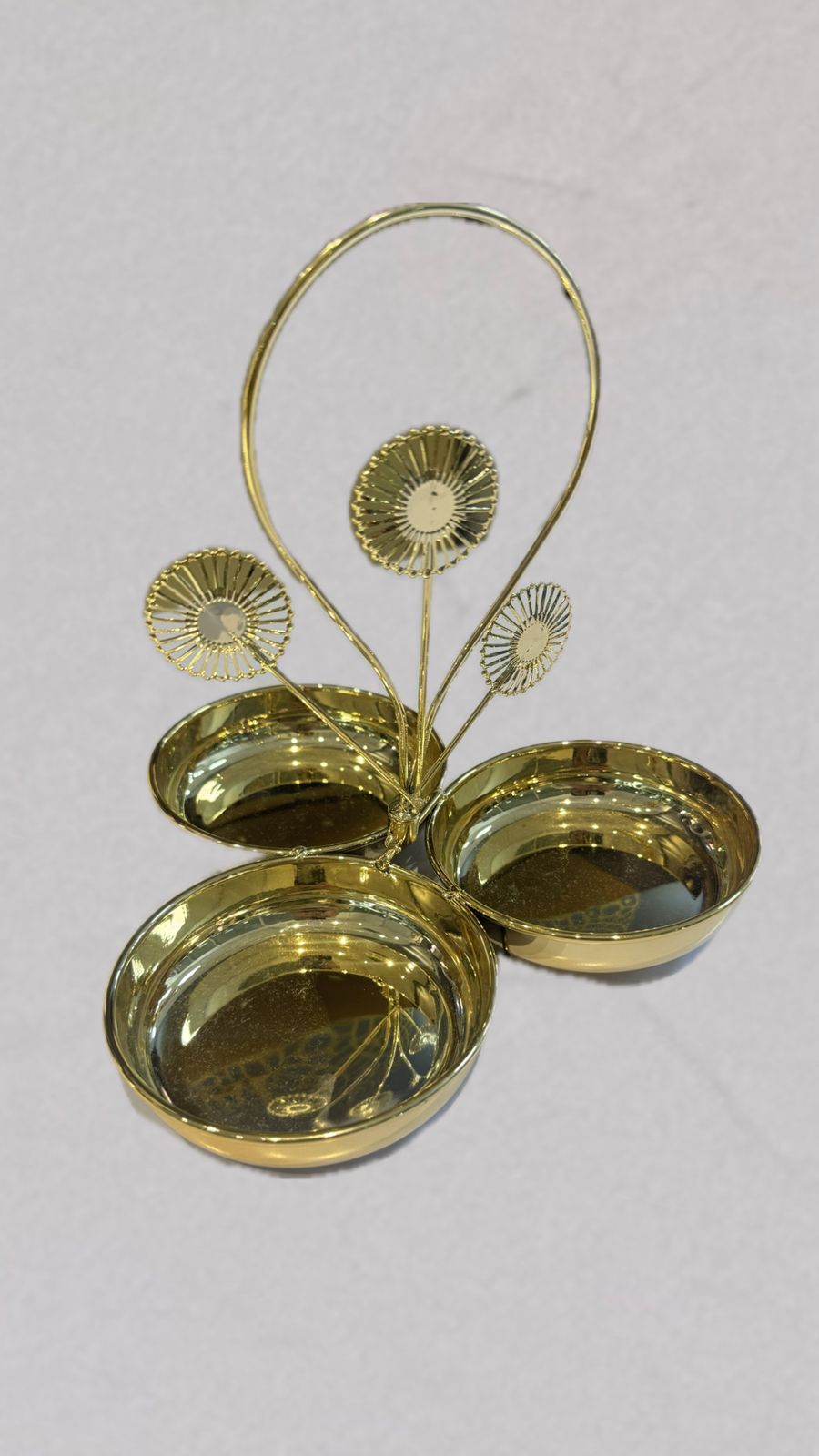 Gold Metal Tray Stand (XKD394) - view 3