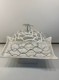 Cream Metal Tray W/lid (XKD411) - view 2