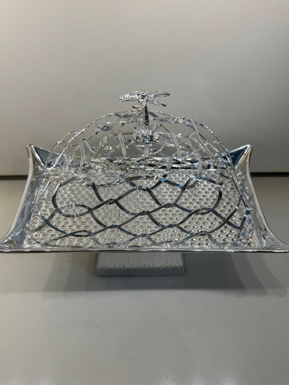Silver Metal Tray W/lid (XKD409) - view 2