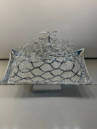 Silver Metal Tray W/lid (XKD409) - view 2