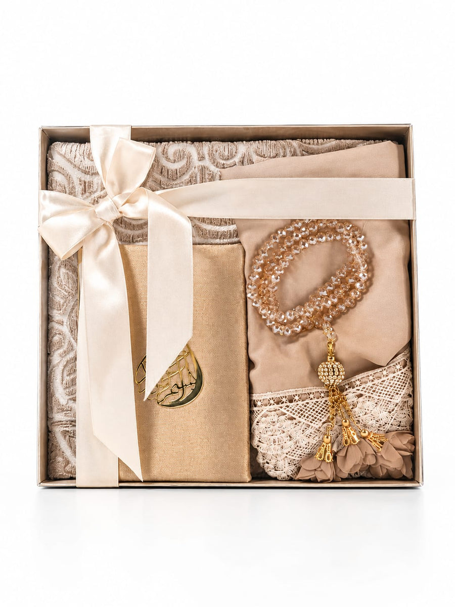 Musallah , Tasbeeh & Ladies Scarf with Quran Gift set
