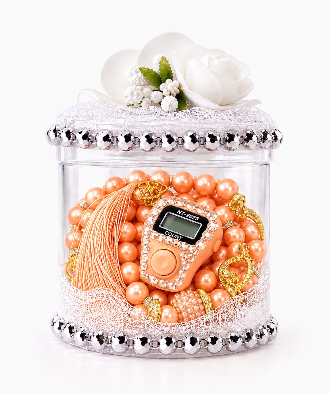 Finger Counter & Tasbeeh Gift Set - Cylinder Box Edition