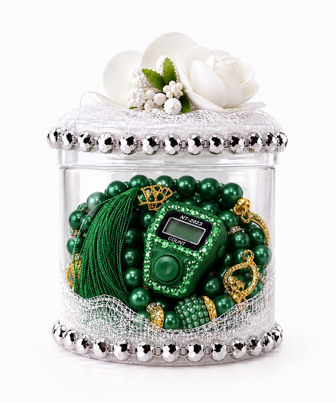 Finger Counter & Tasbeeh Gift Set - Cylinder Box Edition