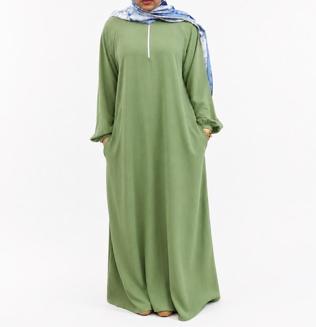 Ladies Airflow Abaya with Zip and Pocket