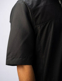 Amaani Drift Short Sleeve Thobe, Black, sleeve detail