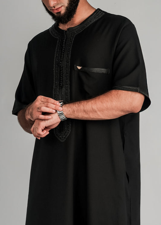 Imaarah Moroccan Thobe Black