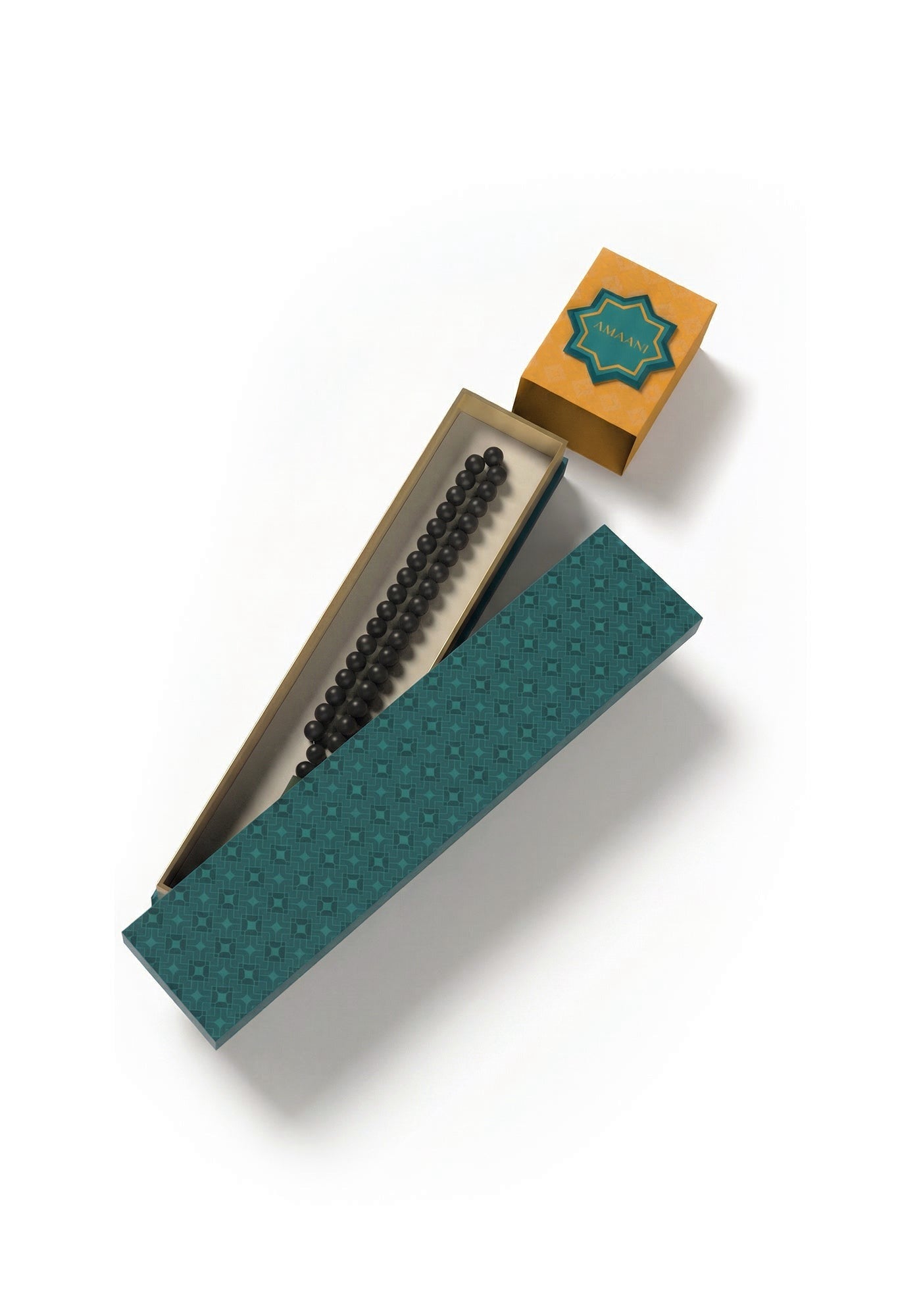 Amaani 99 Bead Tasbeeh, beads and geometric pendant