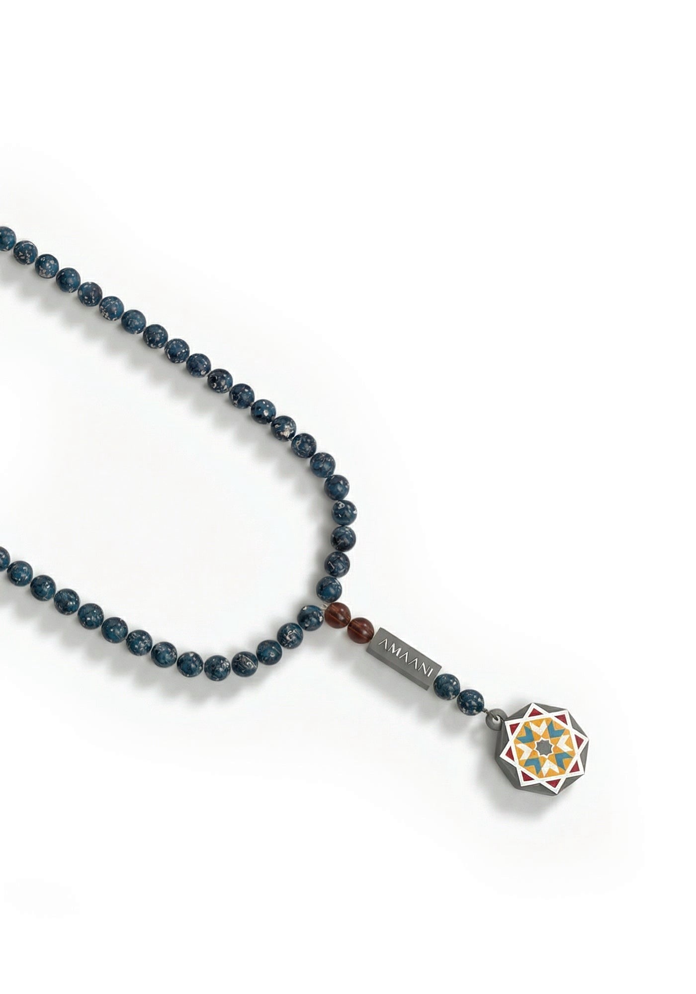 Amaani 99 Bead Tasbeeh, beads and geometric pendant
