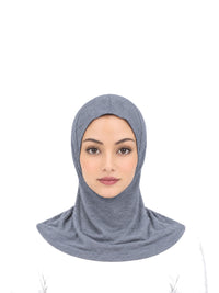 Imaarah Ninja Hijab in Grey, front view