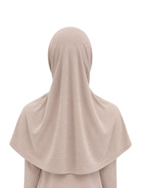 Imaarah Short Burqah with Undercap, Beige, back view