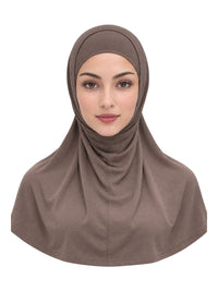 Imaarah Short Burqah with Undercap, Brown, front view