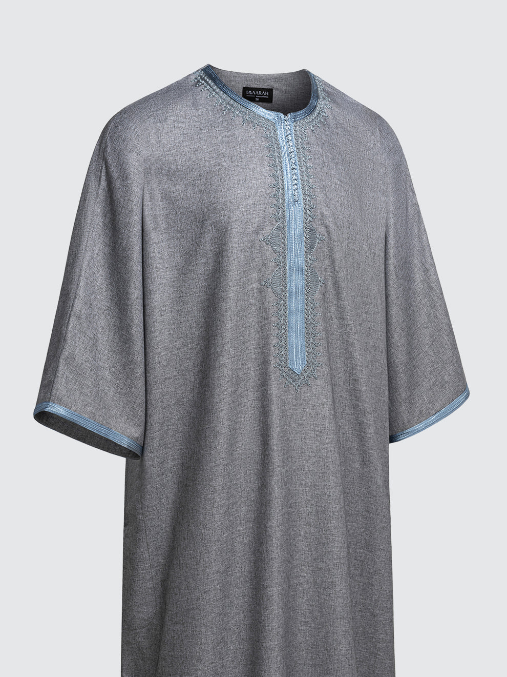 Imaarah Moroccan 3/4 Short Sleeve Thobe Grey - view 2