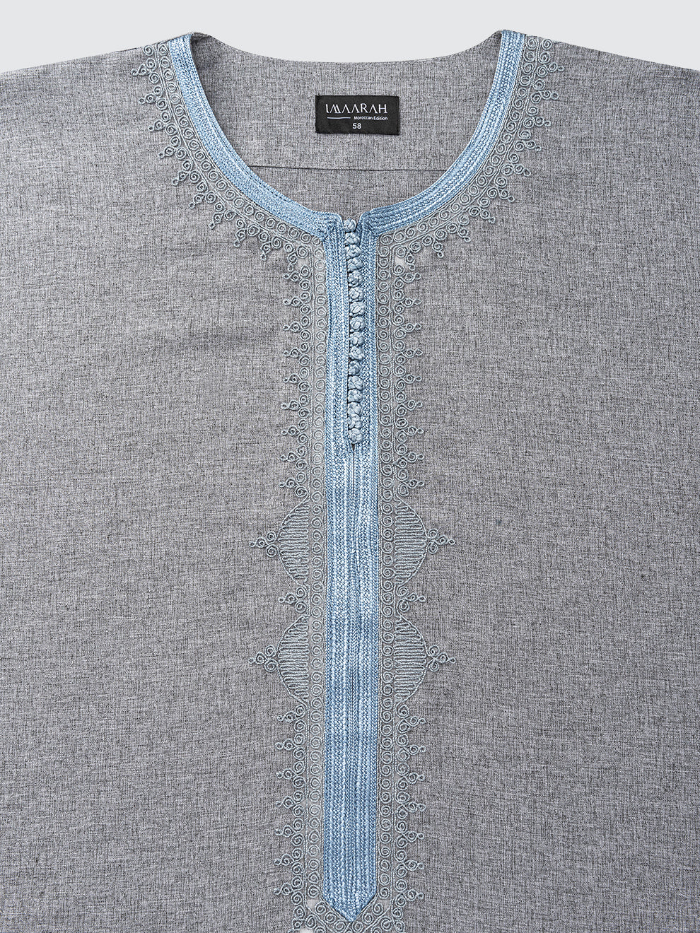 Imaarah Moroccan 3/4 Short Sleeve Thobe Grey - view 3
