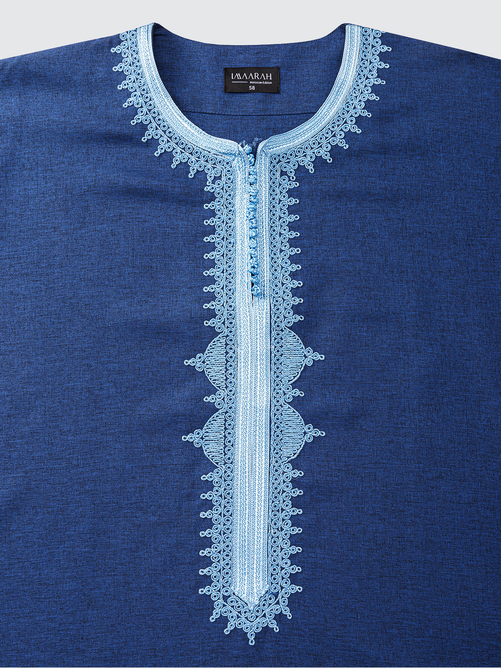 Imaarah Moroccan 3/4 Short Sleeve Thobe Navy - view 3