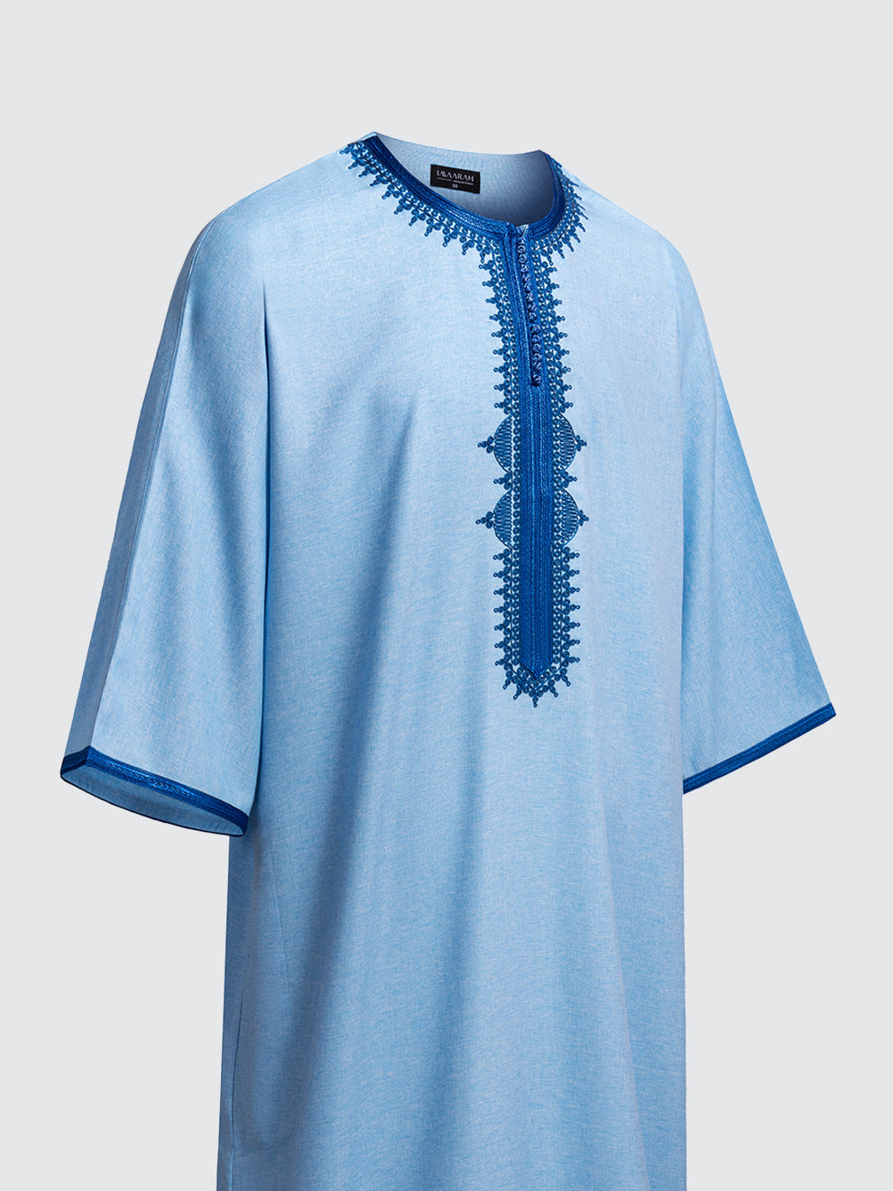 Imaarah Moroccan 3/4 Short Sleeve Thobe Sky Blue - view 2