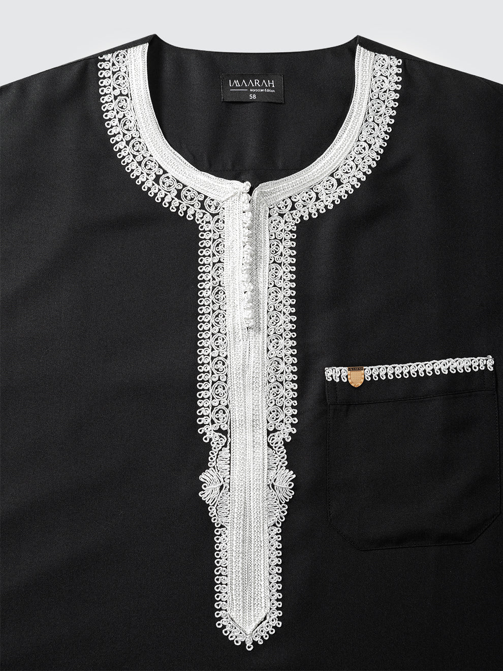 Imaarah Moroccan Long Sleeve Thobe with Pants Black - view 3