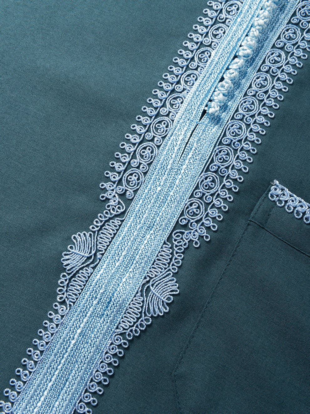 Imaarah Moroccan Long Sleeve Thobe with Pants Emarald Green - view 3