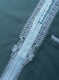 Emerald Green Moroccan thobe and pants set, top shot