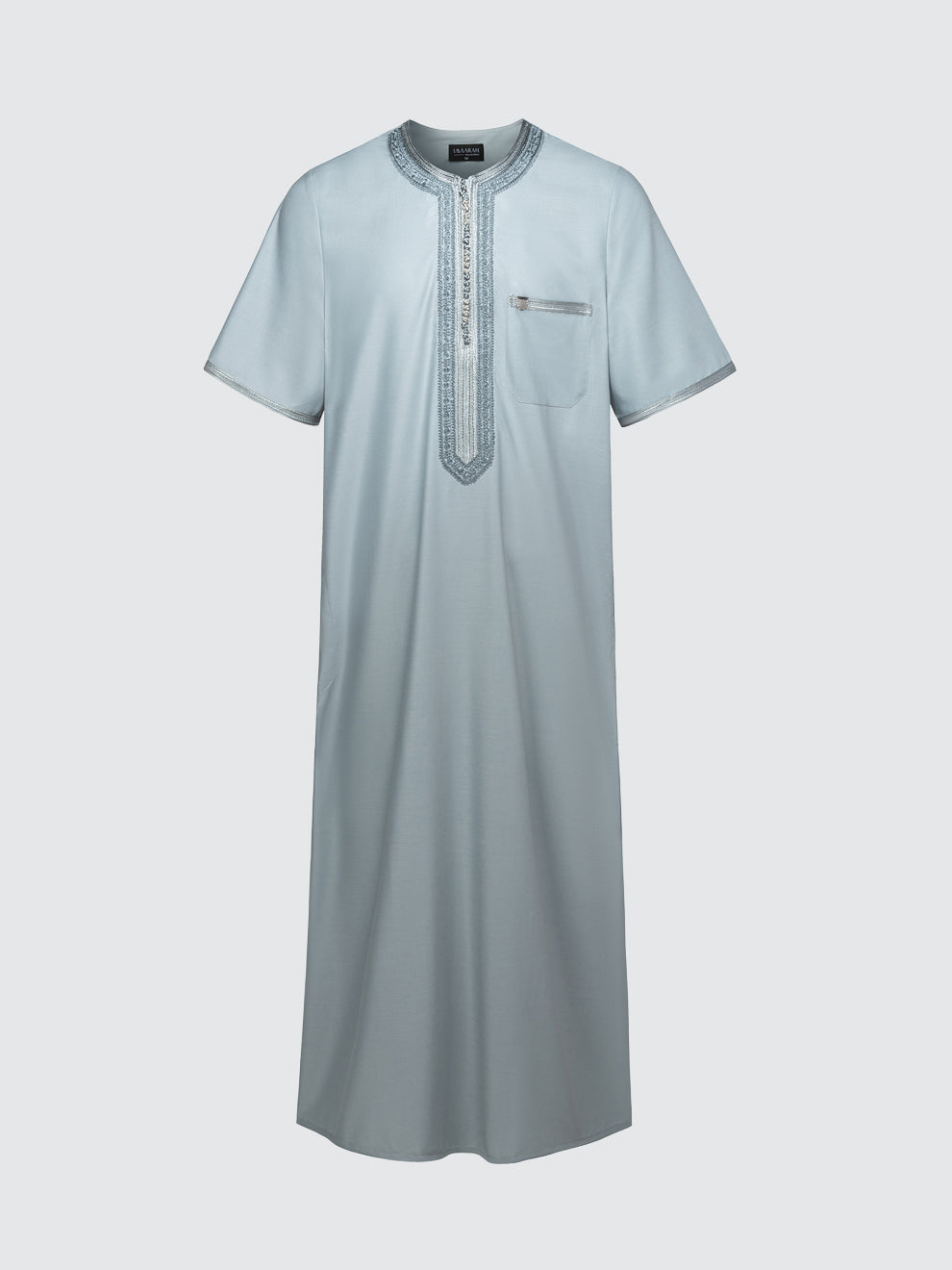 Imaarah Moroccan Short Sleeve Thobe Cool Grey