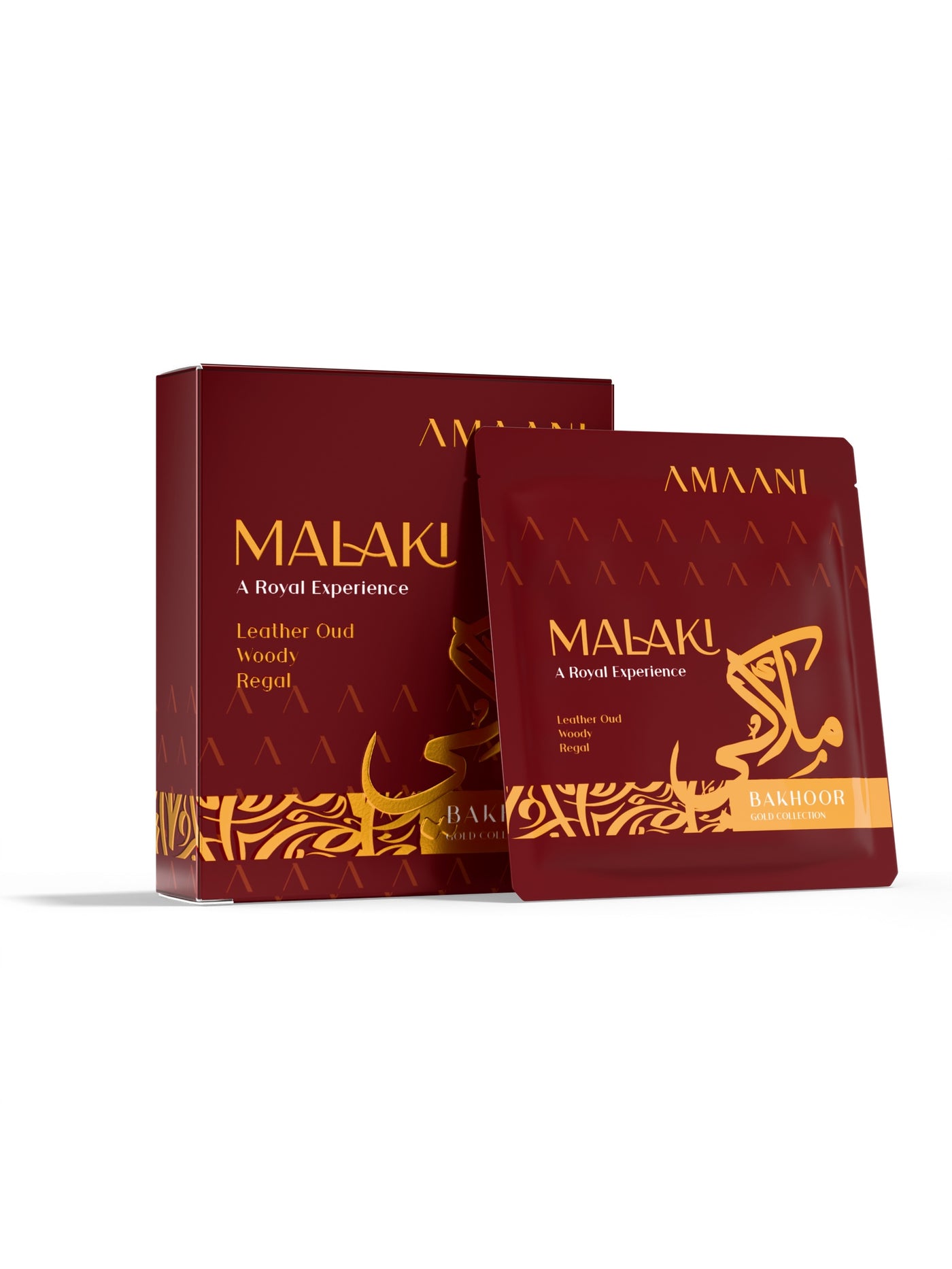 Amaani Malaki Bakhoor Gold Collection 5g tester box with sachet