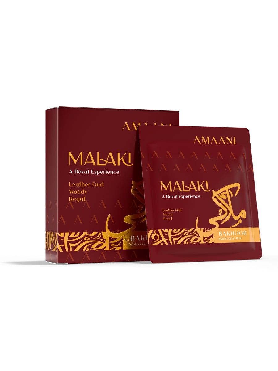 Amaani Malaki Bakhoor Gold Collection 5g tester box with sachet