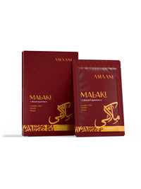 Amaani Malaki Bakhoor Gold Collection 15g box with bakhoor sachet
