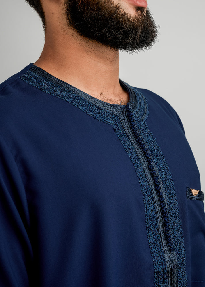 Navy Moroccan thobe, view 5