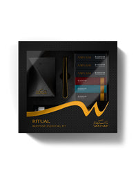 Sakinah Bakhoor Burner Kit, Badiah design in black, bakhoor burner gift set with charcoal, tongs and six Amaani bakhoor samples, Cii Stores South Africa