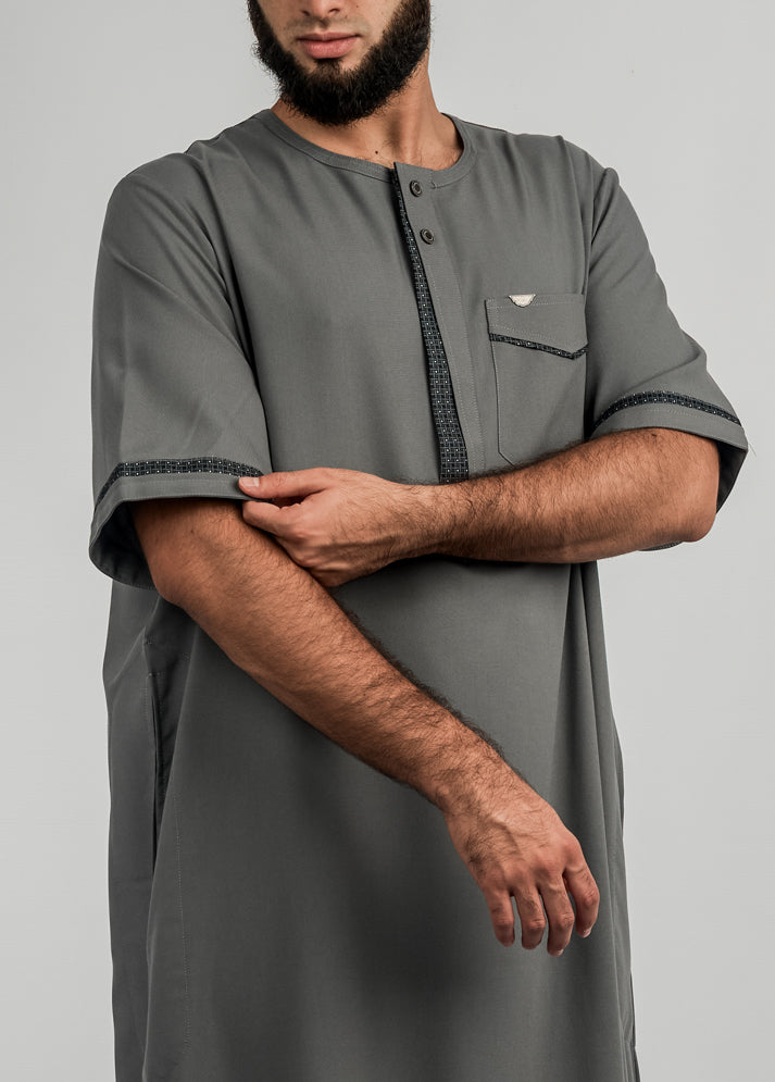Imaarah Short Sleeve Thobe Grey - view 3