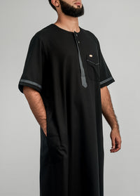 Imaarah Short Sleeve Thobe Black - view 3